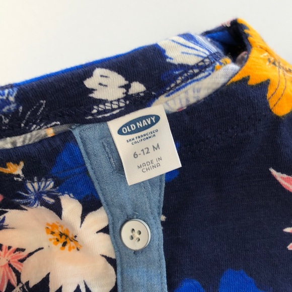 Navy blue floral 6-12 month dress NWT - Picture 3 of 4